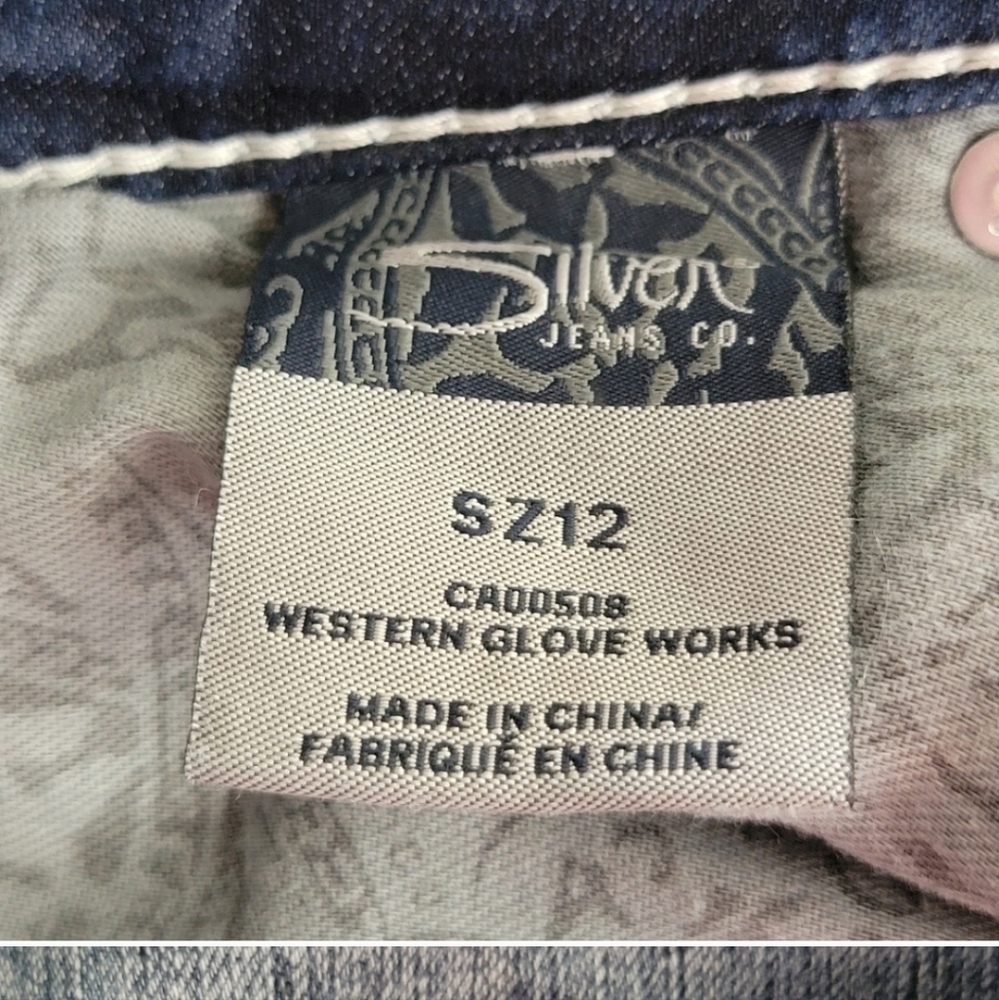Silver McKenzie Flap Embroidered Pocket Mid Rise Rolled Bermuda Jean Shorts 12